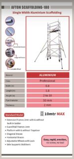 AFTON Aluminum Scaffolding – Single Width Mobile Tower - Image 2